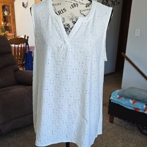 Bit & Bridle White Sleeveless Blouse